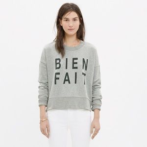 Madewell Bien Fait Gray Long Sleeve Sweatshirt XL